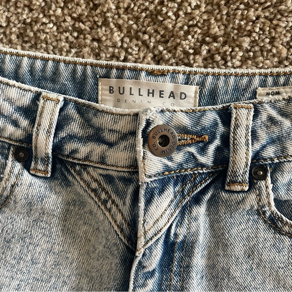 Bullhead Denim Mom Jean Shorts Juniors Size 3 Stone Acid Wash Vintage Style 90s - Picture 5 of 10